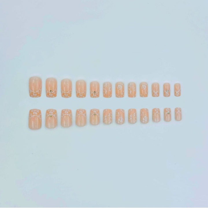 Floral French Tip Acrylic Nail Art Kit