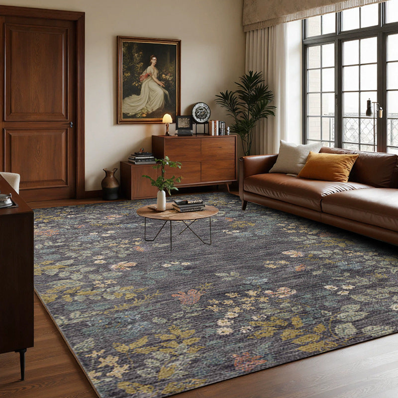 Premium Floral Embroidered Area Rug