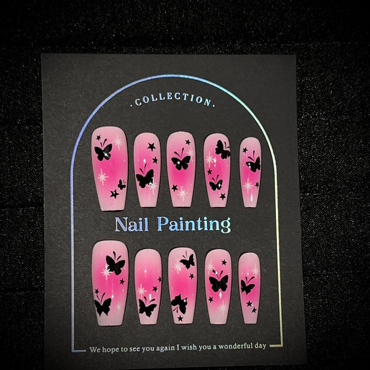Butterfly-Embellished Press-On Nail Set