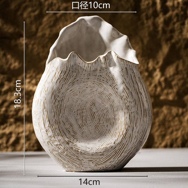 Handmade Textured Ceramic Sculptural Vase