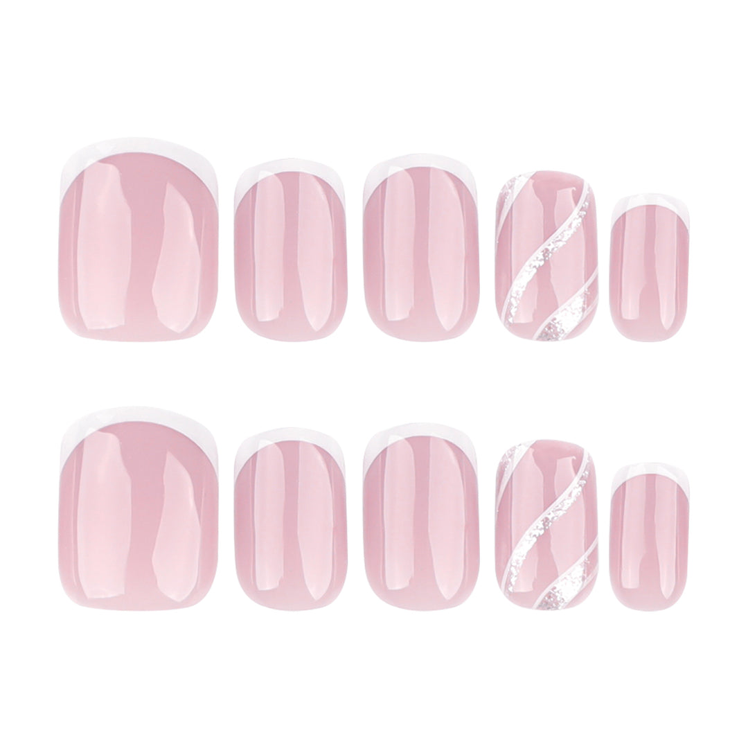 Elegant Nail Art with Glittering French Tip Kalsten
