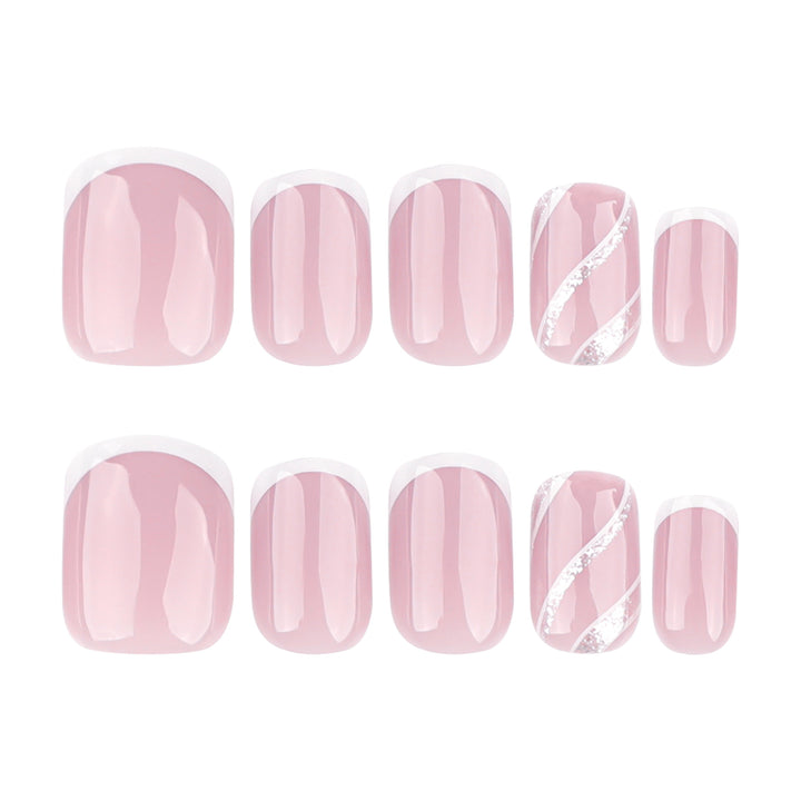 Elegant Nail Art with Glittering French Tip Kalsten