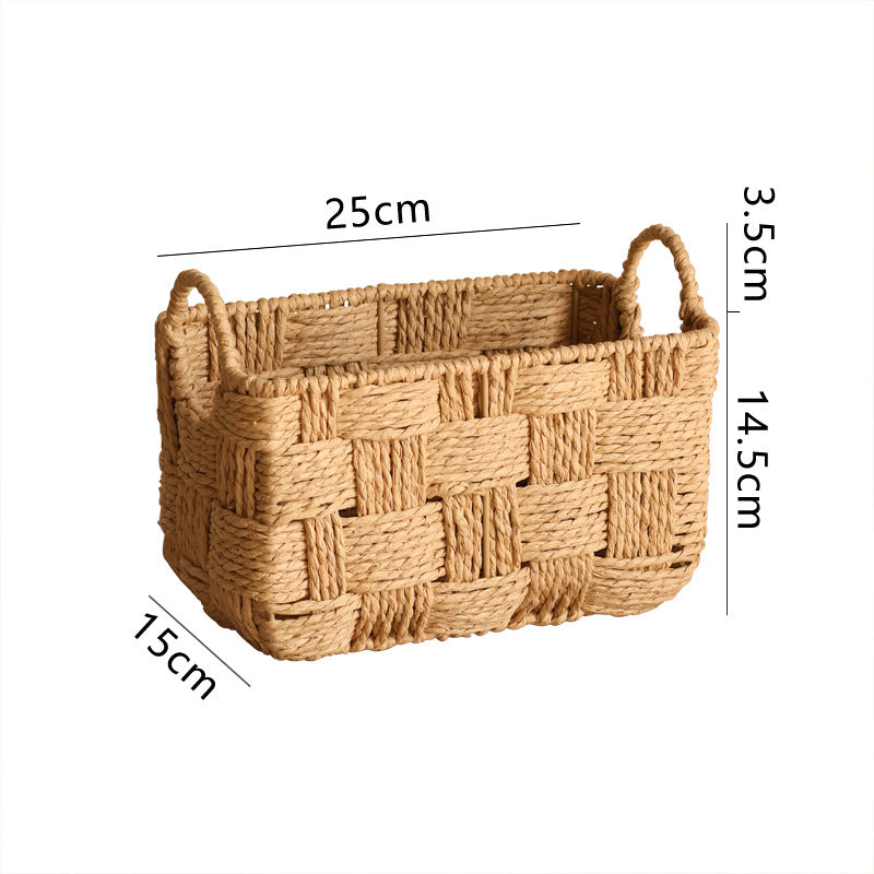 Structured storage basket made of natural material Kalsten