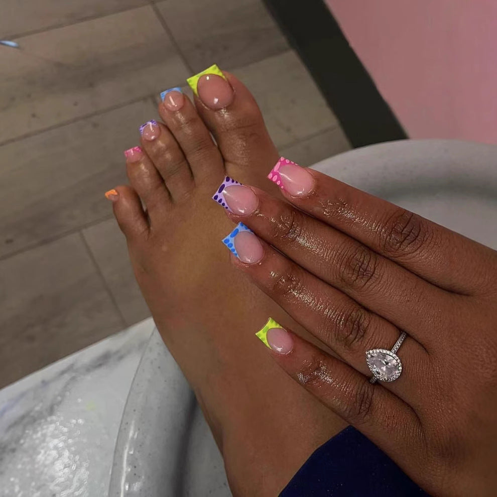 Vibrant Colorful Pedicure Nail Art Kalsten