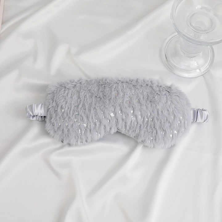 Unisex soft eye mask made of faux fur with festive motif embossing Kalsten