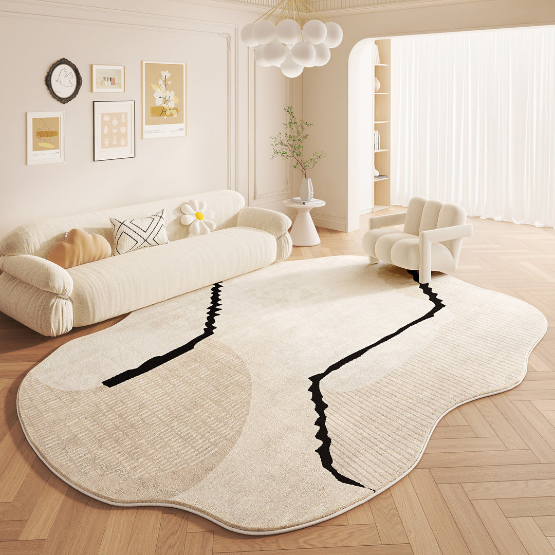 Modern Organic Shaped Area Rug for Home Decor