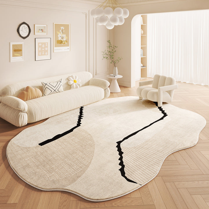 Modern Organic Shaped Area Rug for Home Decor