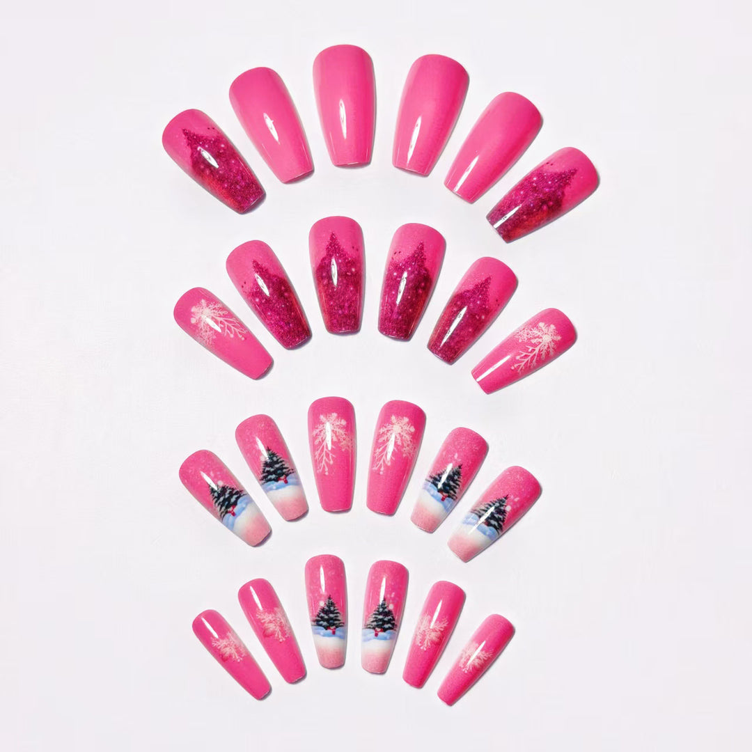 Artificial nails with winter Christmas design Kalsten