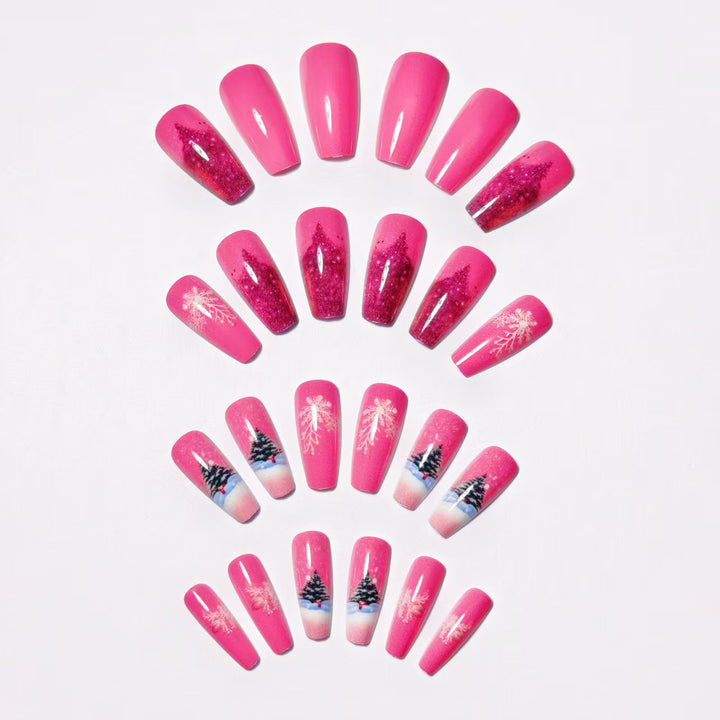 Artificial nails with winter Christmas design Kalsten