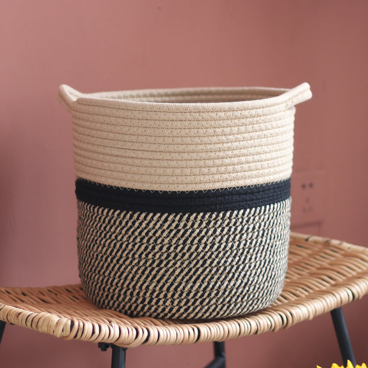 Handcrafted storage basket with handles Kalsten