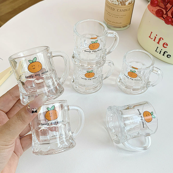 Ceramic mugs set with cheerful orange design Kalsten
