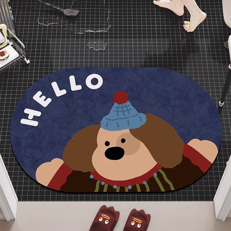 Cute Cartoon Dog-Themed Bath Mat
