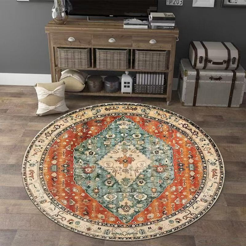 Vintage-Inspired Round Area Rug