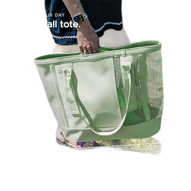Spacious beach bag with breathable mesh area Kalsten
