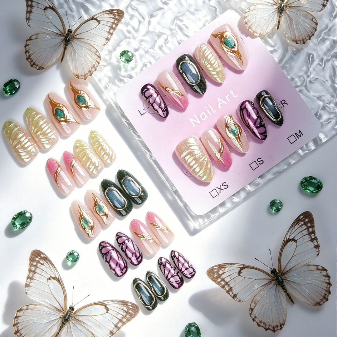 Glamorous artificial nails set with delicate designs Kalsten