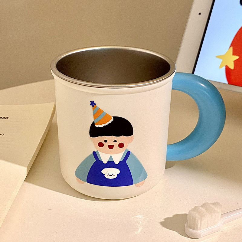 Stainless Steel Coffee Mug with Cheerful Children's Design Kalsten