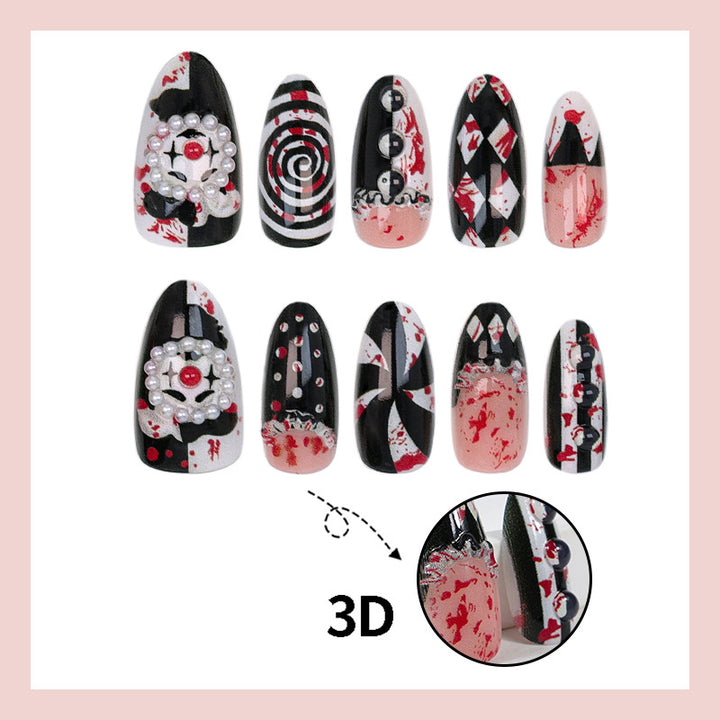 Acrylic nail set with creative spooky design Kalsten