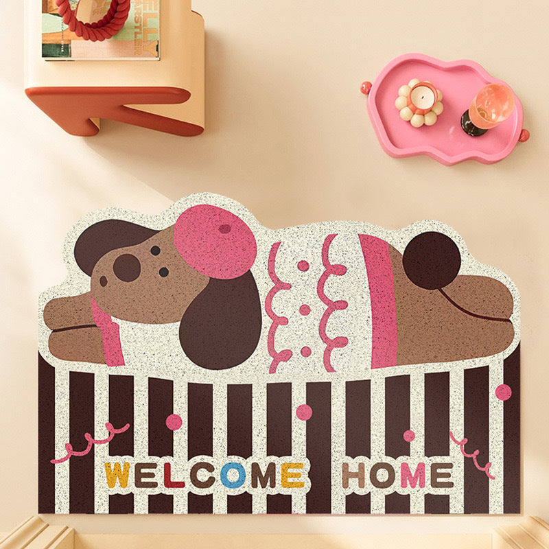 Playful Dog-Themed Welcome Mat