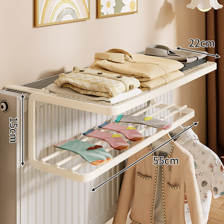 Over-Radiator Top Shelf and Foldable Drying Rack Organizer