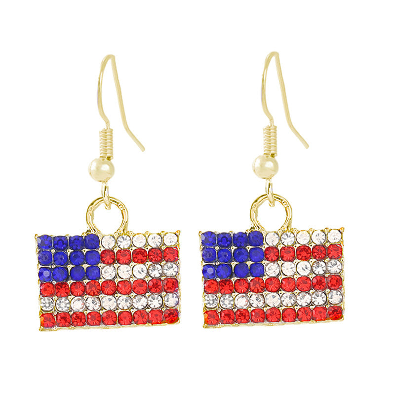 Women's nan patriotic horseshoe enamel dangle earrings with star-accented design and fishhook findings Kalsten