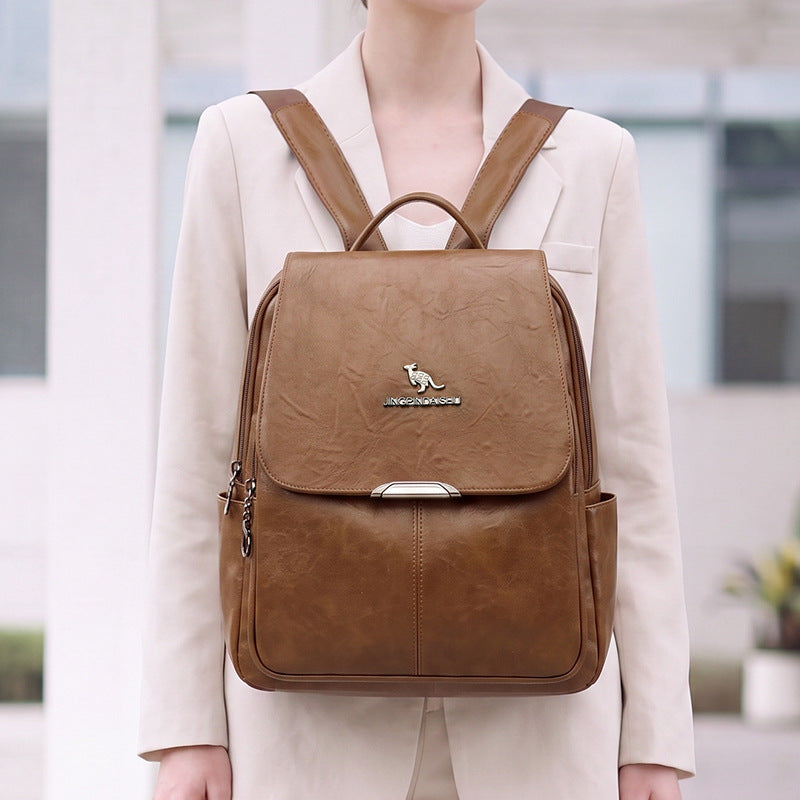 Durable Multi-Functional Leather Backpack Kalsten