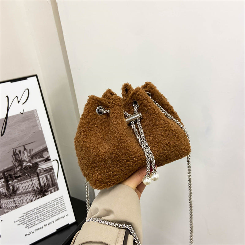 Textured Drawstring Handbag