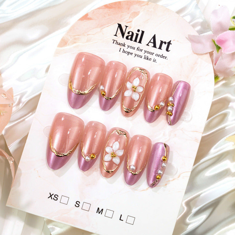 Floral Embellished Press-On Nail Set