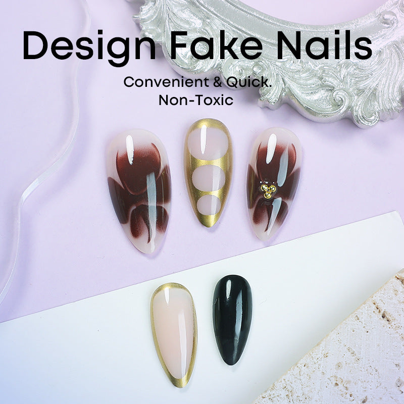 Art nail set with creative geometric accents Kalsten