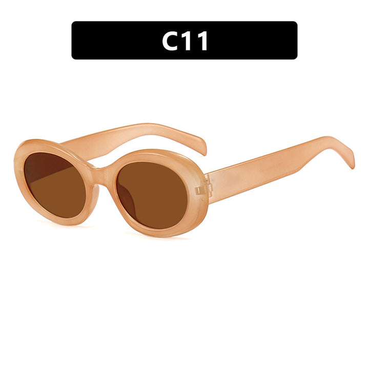 Women's fashionable sunglasses in original oval design with transparent frame and UV protection Kalsten