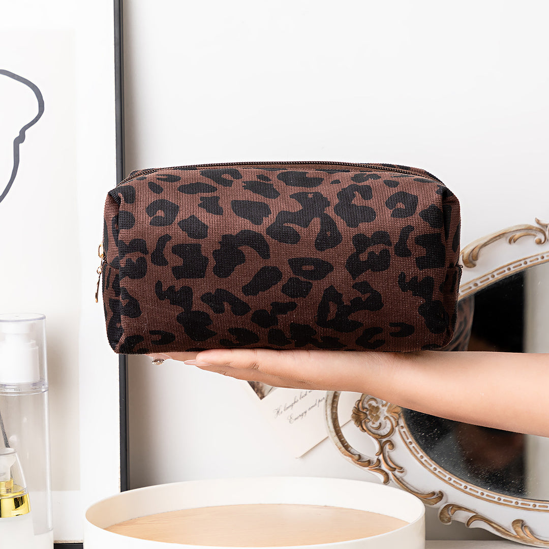 Textured Leopard Print Pencil Case Kalsten