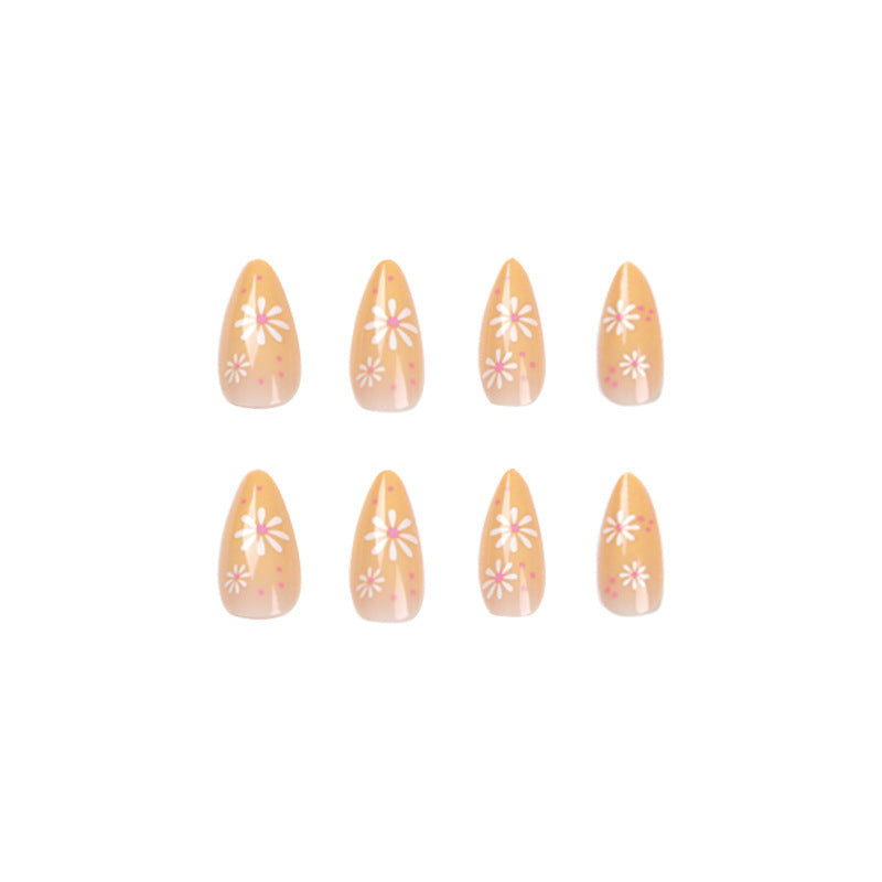 Artistic Press-On Nails with Floral Patterns Kalsten