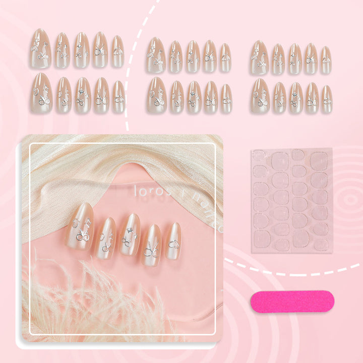 Decorative Floral Press-On Nail Set