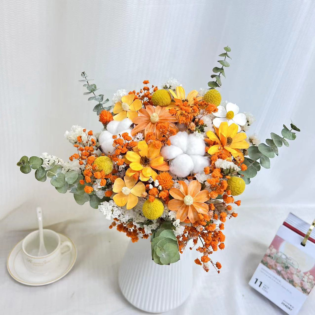 Dried Floral Cotton Arrangement
