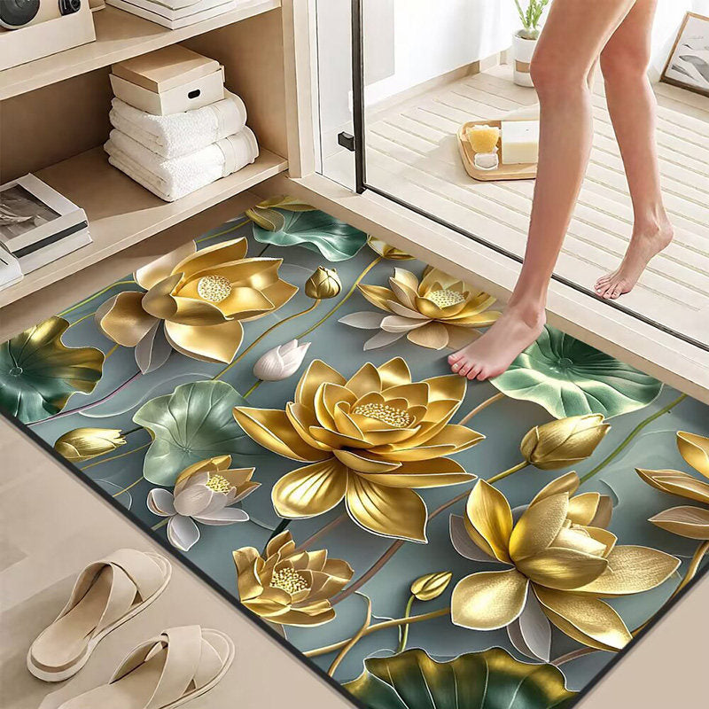 Elegant Lotus Flower Bath Mat Kalsten