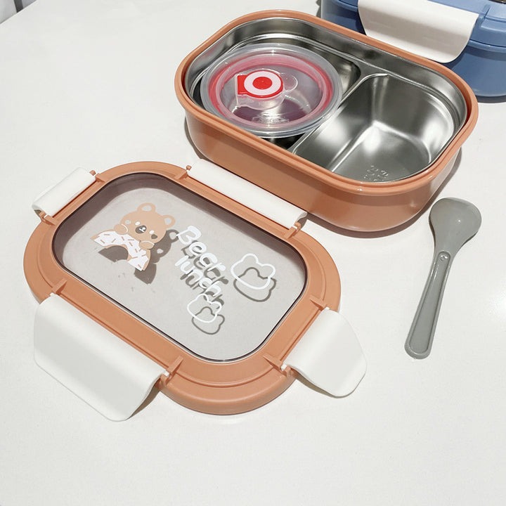 Bear-Themed Multi-Compartment Lunch Box