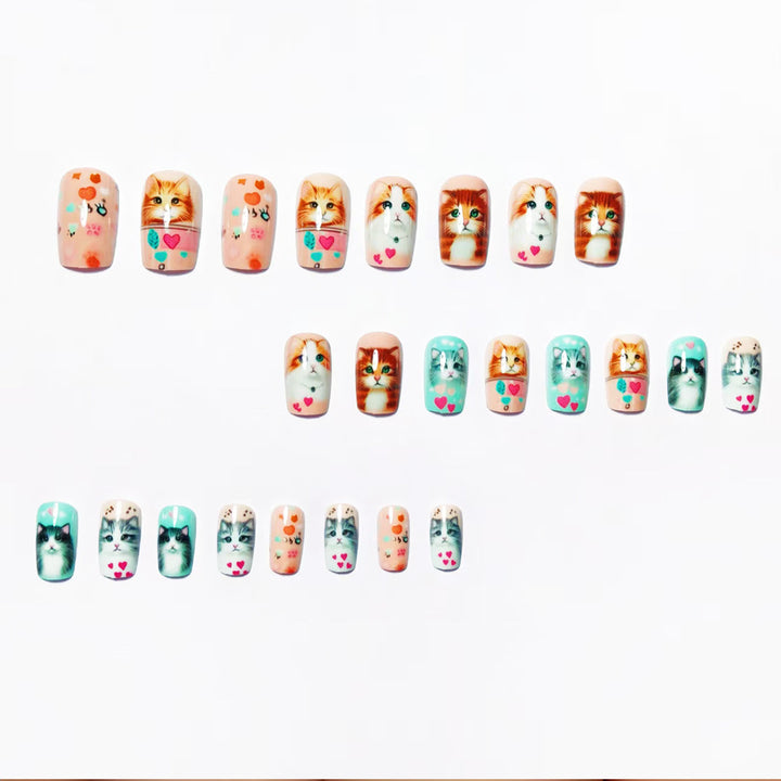 Stylish Cat Design Artificial Nails Kalsten