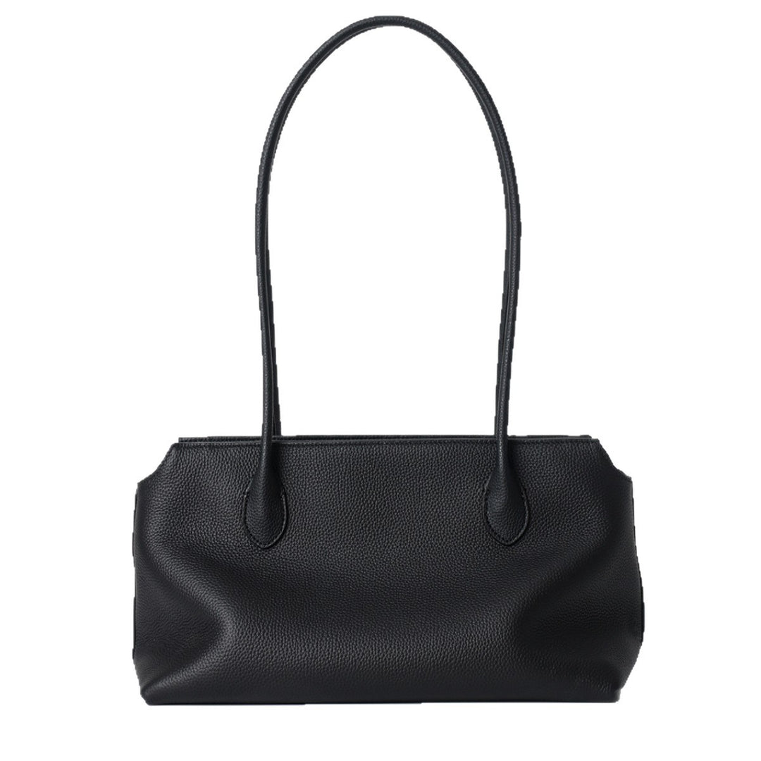 Slim Rectangular Pebbled Tote with Extended Shoulder Straps