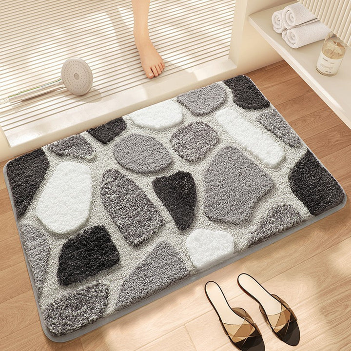 Unisex Textured Stone Pattern Bathroom Mat Kalsten