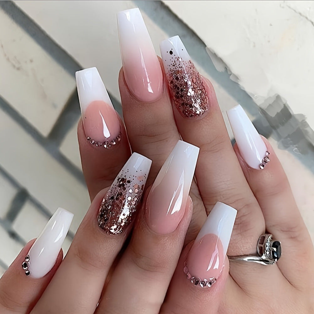 Elegant Ombre Glitter Nail Enhancements Kalsten