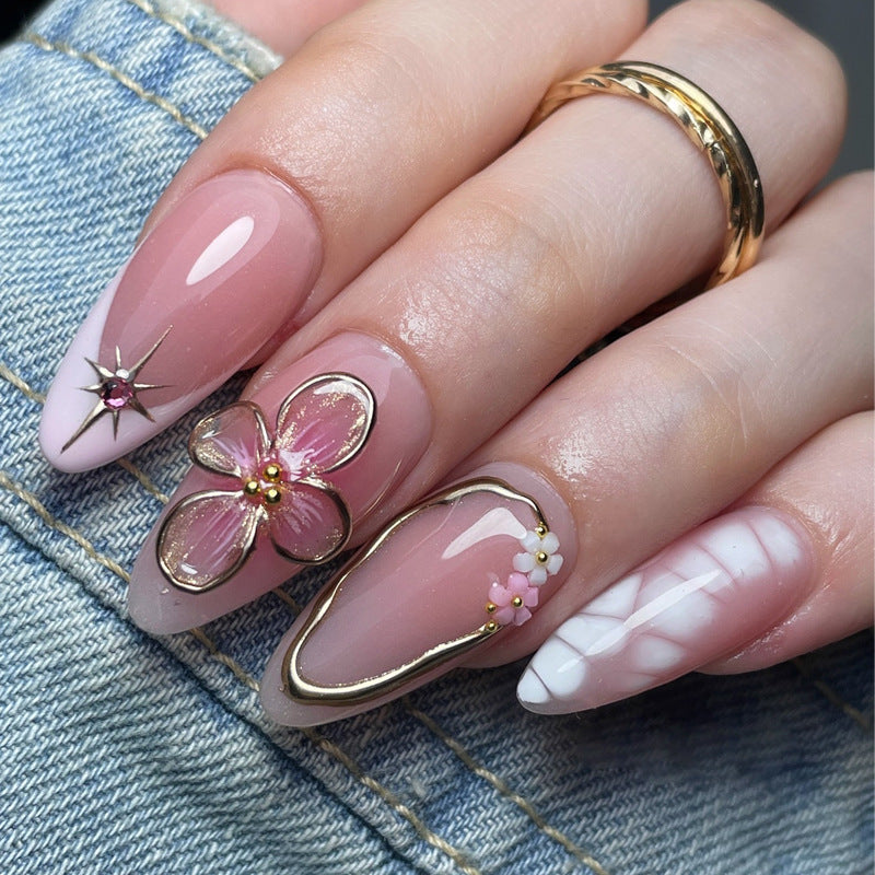 Decorative Floral Press-On Nail Art Set Kalsten