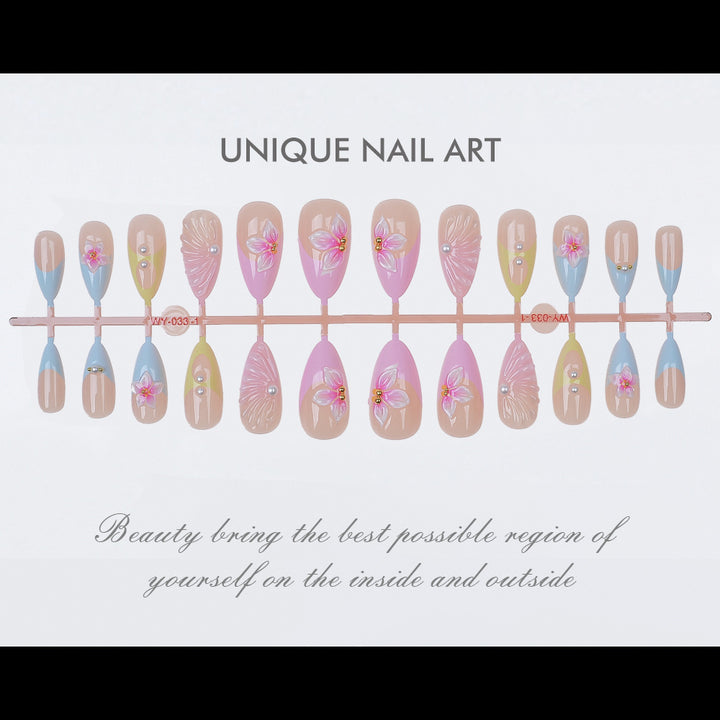 Elegant Floral-Inspired Press-On Nail Set Kalsten