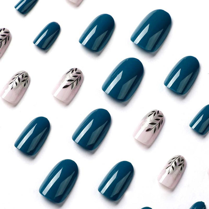 Elegant Nail Art with Floral Accent and Metallic Details Kalsten