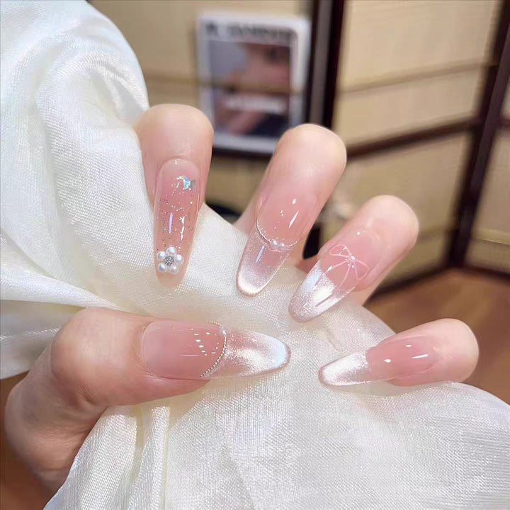 Elegant French Tip Press-On Nail Art Kalsten
