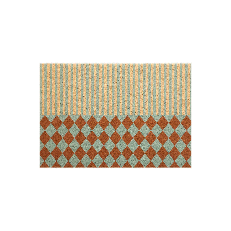Coconut fiber doormat with stripe and diamond pattern Kalsten