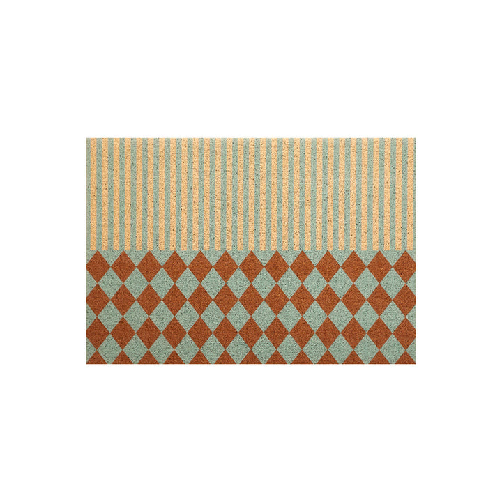 Coconut fiber doormat with stripe and diamond pattern Kalsten