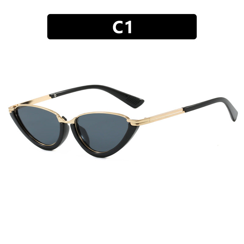 Women futuristic Cat-Eye sunglasses with golden accents Kalsten