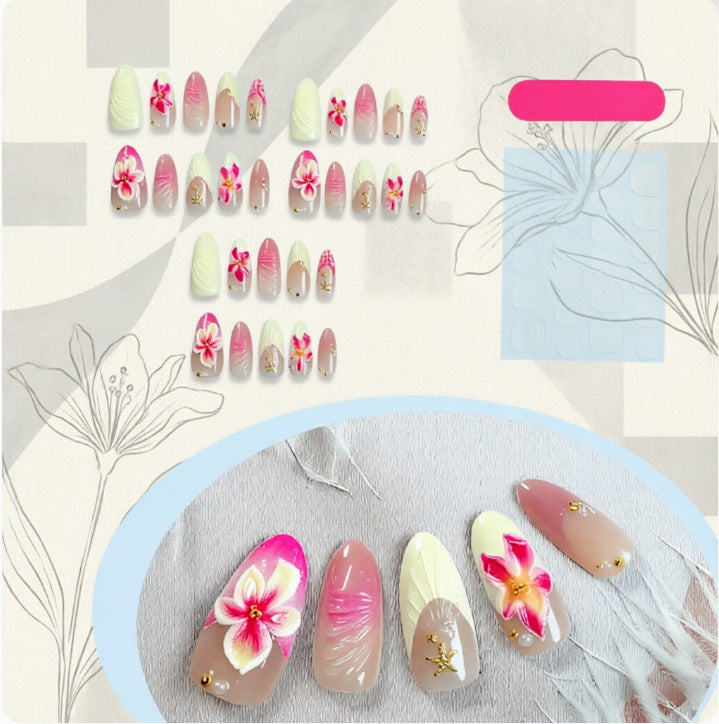 Artificial nails with floral 3D motifs Kalsten