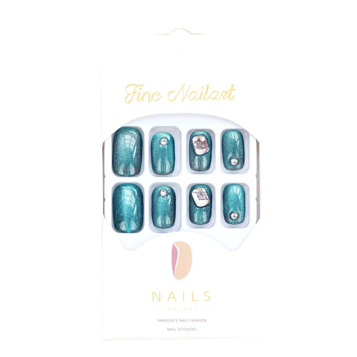 Glamorous Ombre Press-On Nail Set with Rhinestone Accents