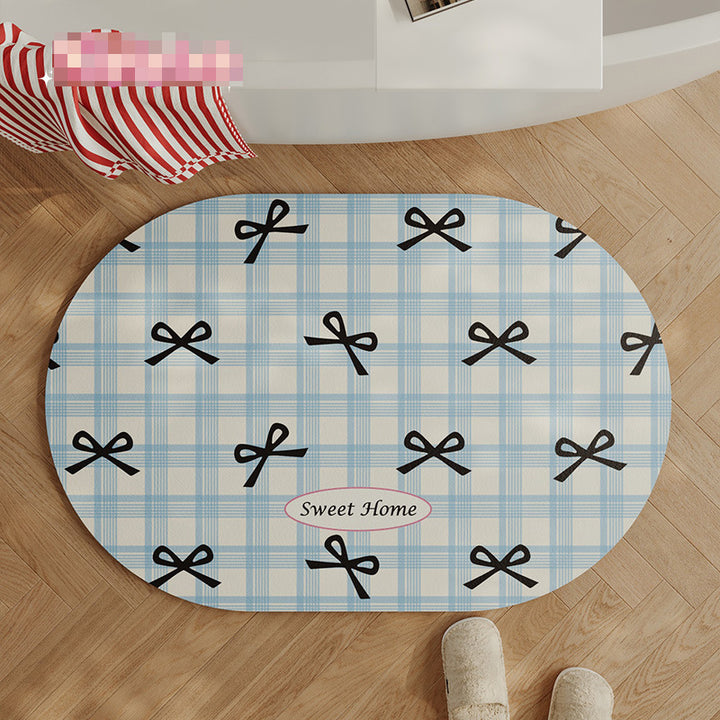 Cozy Plaid Decorative Floor Mat
