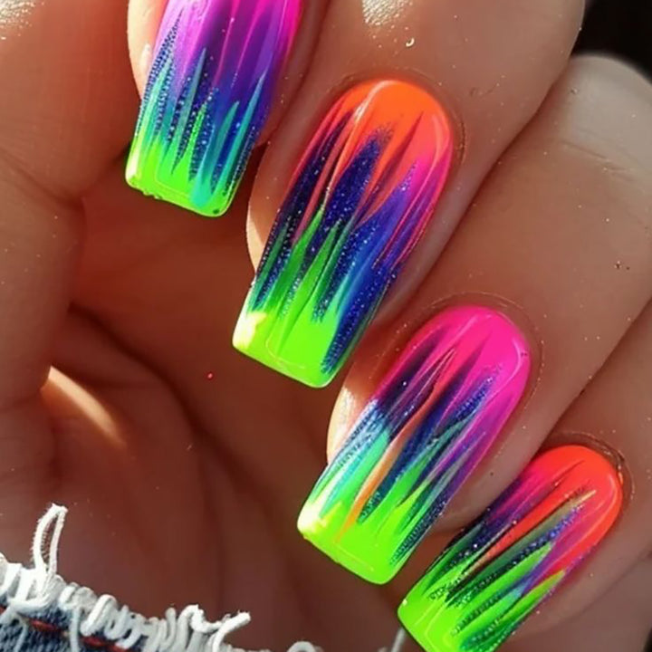 Vibrant Gradient Nail Art Extensions Kalsten